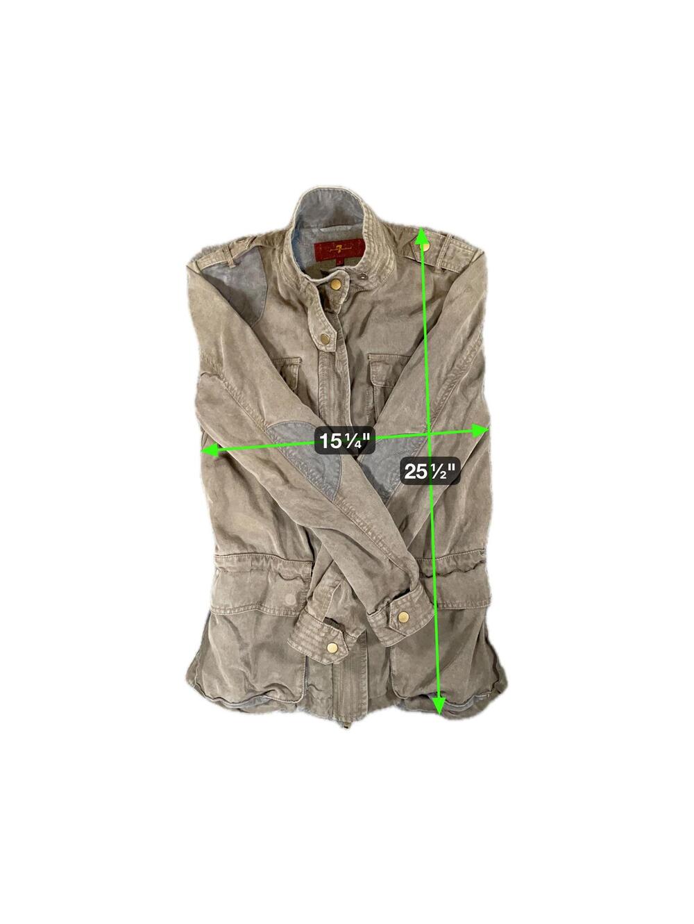 7 for All Mankind Utility Women's Jacket Button and Zip Closure Mock Neck Small - Picture 3 of 11